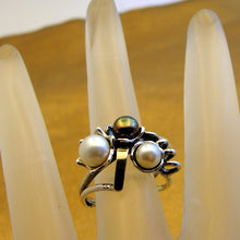 Load image into Gallery viewer, Hadar Designers Pearl Ring 6.5,7,8,9 Handmade 9k Yellow Gold 925 Silver (ms)Y