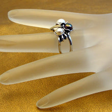 Load image into Gallery viewer, Hadar Designers Pearl Ring 6.5,7,8,9 Handmade 9k Yellow Gold 925 Silver (ms)Y