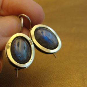 Hadar Designers Labradorite Pendant 9k Yellow Gold 925 Sterling Silver(ms 1931)Y