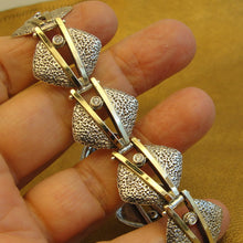 Load image into Gallery viewer, Hadar Designers White Zircon Bracelet 9k Yellow Gold 925 Silver Handmade Art (MS)y