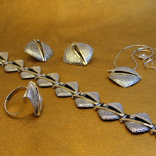 Load image into Gallery viewer, Hadar Designers Earrings 9K Yellow Gold Sterling Silver Zircon Handmade Art (MS)