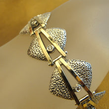 Load image into Gallery viewer, Hadar Designers White Zircon Bracelet 9k Yellow Gold 925 Silver Handmade Art (MS)y