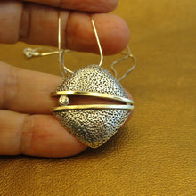 Load image into Gallery viewer, Hadar Designers Earrings 9K Yellow Gold Sterling Silver Zircon Handmade Art (MS)