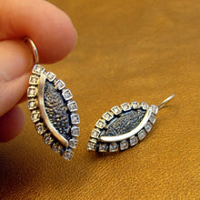 Load image into Gallery viewer, Hadar Designers Lava Zircon Ring 9k Yellow Gold Sterling Silver sz 7, 7.5 (ms)y