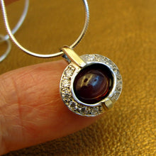 Load image into Gallery viewer, Hadar Designers Druzi Pendant zircon 9k Yellow Gold 925 Silver Handmade (ms)y