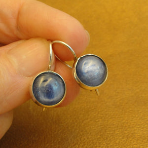 Hadar Designers Blue Kyanite Earrings Drop Dangle 925 Sterling Silver (ms 1875)y