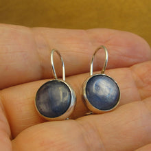 Load image into Gallery viewer, Hadar Designers Blue Kyanite Earrings Drop Dangle 925 Sterling Silver (ms 1875)y