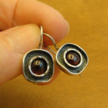 Load image into Gallery viewer, Hadar Designers Red Garnet Earrings 925 Sterling Silver Handmade Art (ms 1608s)y