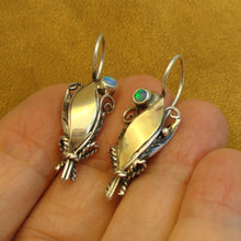 Load image into Gallery viewer, Opal Earrings 9k Yellow Gold 925 Silver Handmade Artistic Hadar Designers ()Last