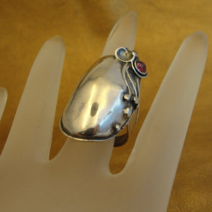 Hadar Designers Pink Tourmaline Ring 925 Silver Handmade Art 6.5, 7, 7.5(H 170)y