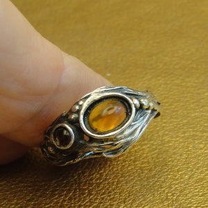 Hadar Designers Baltic Amber Ring 7,8,9 Sterling Silver 925 NEW Handmade (H)Last