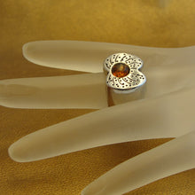 Load image into Gallery viewer, Hadar Designers Baltic Amber Ring 7.5,8 Handmade 925 Sterling Silver (H)yogr