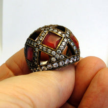Load image into Gallery viewer, Hadar Designers Carnelian Ring sz 7 Sterling Silver 925 NEW Handmade () Last