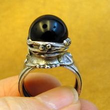 Load image into Gallery viewer, Hadar Designers Black Onyx Ring 925 Sterling Silver 7,8,9,10 Handmade Art (H) y