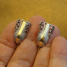 Load image into Gallery viewer, Hadar Designers Red Zircon Earrings 9k Yellow Gold Sterling Silver Handmade)Last