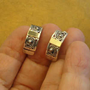 Hadar Designers Filigree Earrings 9K Yellow Gold Sterling Silver Handmade ()LAST
