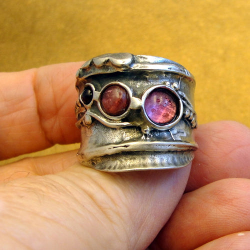 Hadar Designers Pink Tourmaline Ring 925 Sterling Silver 7,8,9,9.5 Handmade(H)y