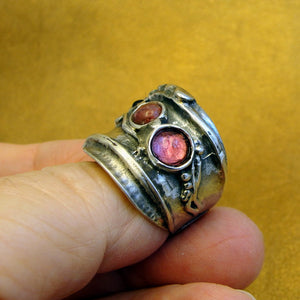 Hadar Designers Pink Tourmaline Ring 925 Sterling Silver 7,8,9,9.5 Handmade(H)y