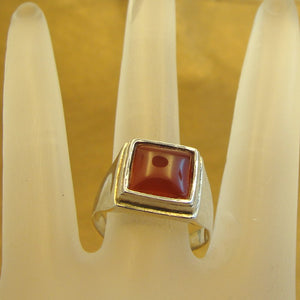 Hadar Designers Carnelian Ring size 8.5 Sterling Silver 925 Handmade (H) Last