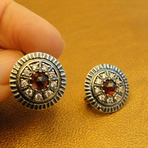 Hadar Designers Red Garnet Zircon French Earrings Sterling Silver Beauty ()Last