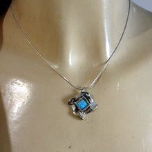 Load image into Gallery viewer, Hadar Designers Blue Opal Pendant 9k Yellow Gold 925 Silver Handmade Art (ms 351