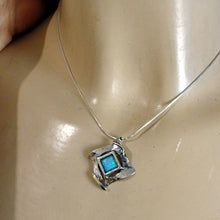 Load image into Gallery viewer, Hadar Designers Blue Opal Pendant 9k Yellow Gold 925 Silver Handmade Art (ms 351