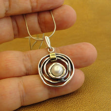 Load image into Gallery viewer, Hadar Designers 9k Yellow Gold Sterling Silver White Pearl Pendant (ms 1447)y