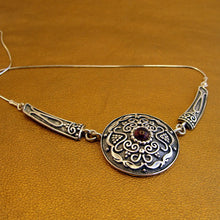 Load image into Gallery viewer, Hadar Designers Red Garnet Necklace 925 Sterling Silver Artist Handmade (MS)y
