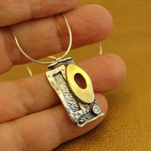 Load image into Gallery viewer, Hadar Designers Pendant zircon 9K yellow gold sterling silver handmade (ms 578)y