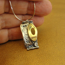 Load image into Gallery viewer, Hadar Designers Pendant zircon 9K yellow gold sterling silver handmade (ms 578)y