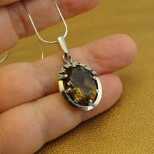 Load image into Gallery viewer, Hadar Designers smoky zircon Pendant 925 sterling silver handmade (ms 1549)y