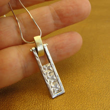 Load image into Gallery viewer, Hadar Designers Pendant White Zircon 9k Yellow Gold Sterling Silver (MS 1526a)y
