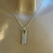 Load image into Gallery viewer, Hadar Designers Pendant White Zircon 9k Yellow Gold Sterling Silver (MS 1526) y
