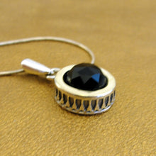 Load image into Gallery viewer, Hadar Designers black onyx pendant 9k yellow gold 925 silver handmade (ms 1327)y