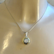Load image into Gallery viewer, Hadar Designers White Zircon Pendant 9k Yellow Gold Sterling Silver (MS 1290)y