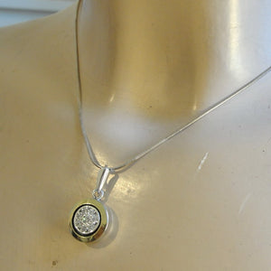 Hadar Designers White Zircon Pendant 9k Yellow Gold Sterling Silver (MS 1290)y