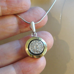 Hadar Designers White Zircon Pendant 9k Yellow Gold Sterling Silver (MS 1290)y