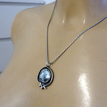 Load image into Gallery viewer, Roman Glass Pomegranate Pendant Sterling Silver Handmade Hadar Designers (as )