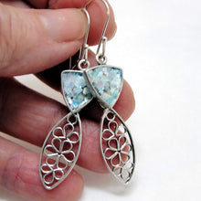 Load image into Gallery viewer, Antique Roman Glass Earrings 925 Sterling Silver Art Hadar Designers (as 417214)