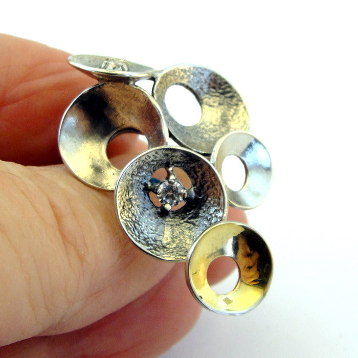 Bague Simple En Or 9K Jaune Et Argent 925 - Hadar Designers, Tailles 6 à 10