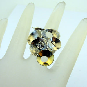 Zircon Ring 9k Yellow Gold Sterling Silver 6,7,8,9,10 Hadar Designers(MS 1424)6y