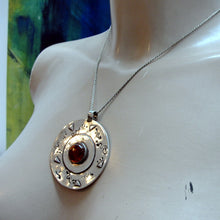 Load image into Gallery viewer, Large Baltic Amber Pendant 925 Sterling Silver Handmade Hadar Designers (H)y