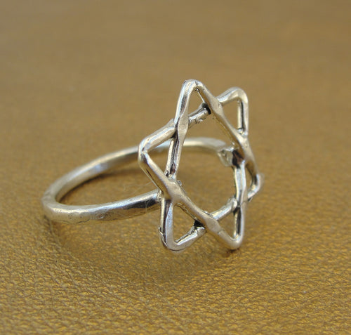 Star of David Ring Sterling Silver size 5,6,7,8,9,10 Handmade Hadar Designers (v