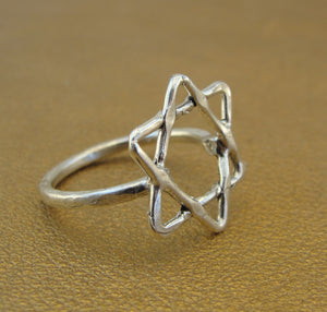 Star of David Ring Sterling Silver size 5,6,7,8,9,10 Handmade Hadar Designers (v