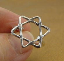 Load image into Gallery viewer, Star of David Ring Sterling Silver size 5,6,7,8,9,10 Handmade Hadar Designers (v