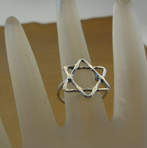 Star of David Ring Sterling Silver size 5,6,7,8,9,10 Handmade Hadar Designers (v