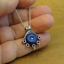 Load image into Gallery viewer, Hadar Designers Blue Lapis Lazuli pendant 925 sterling silver handmade art (h) y