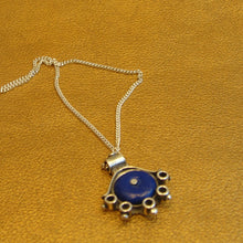 Load image into Gallery viewer, Hadar Designers Blue Lapis Lazuli pendant 925 sterling silver handmade art (h) y