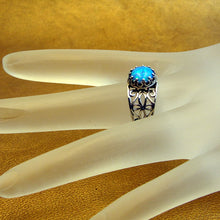 Load image into Gallery viewer, Hadar Designers Blue Opal Ring filigree 925 Silver sz 7.5 Handmade ( )LAST