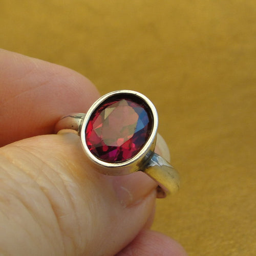 Hadar Designers Ruby Red Zircon Ring size 7 Sterling Silver 925 () LAST